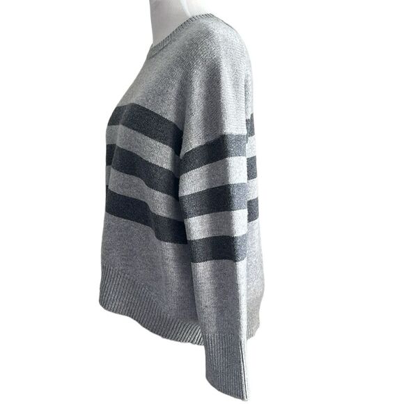 Sundry Women's Gray Oversized Wool/Cashmere Crew Neck Sweater Stripe Size 2/M - Picture 11 of 11